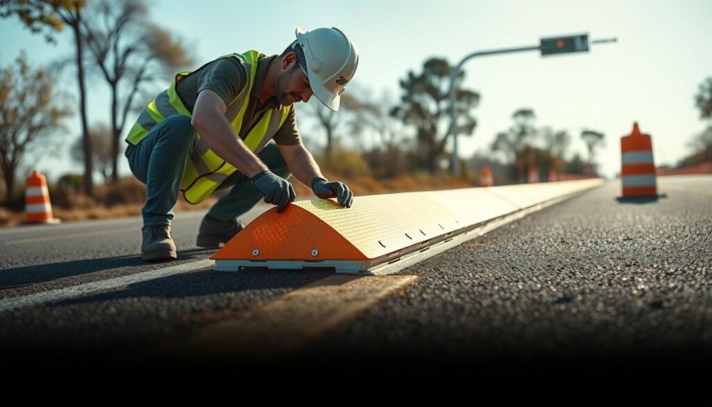 instalação de placas retrorrefletivas